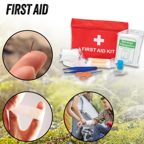 First Aid kit included and uses.